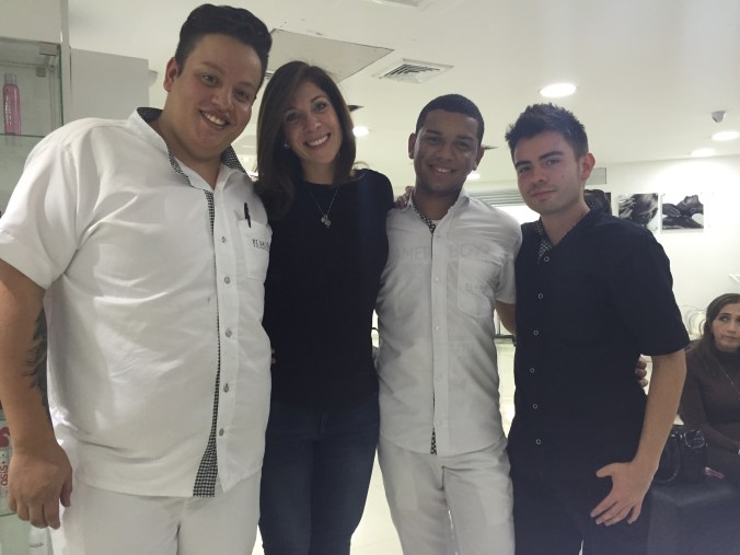 Me and my Columbian "dream team" of stylists back in March!